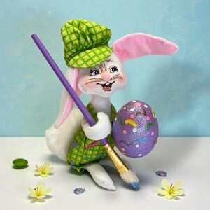 Annalee Easter Bunny With Paint Brush And Egg 2008 - Huge Cotton Tail